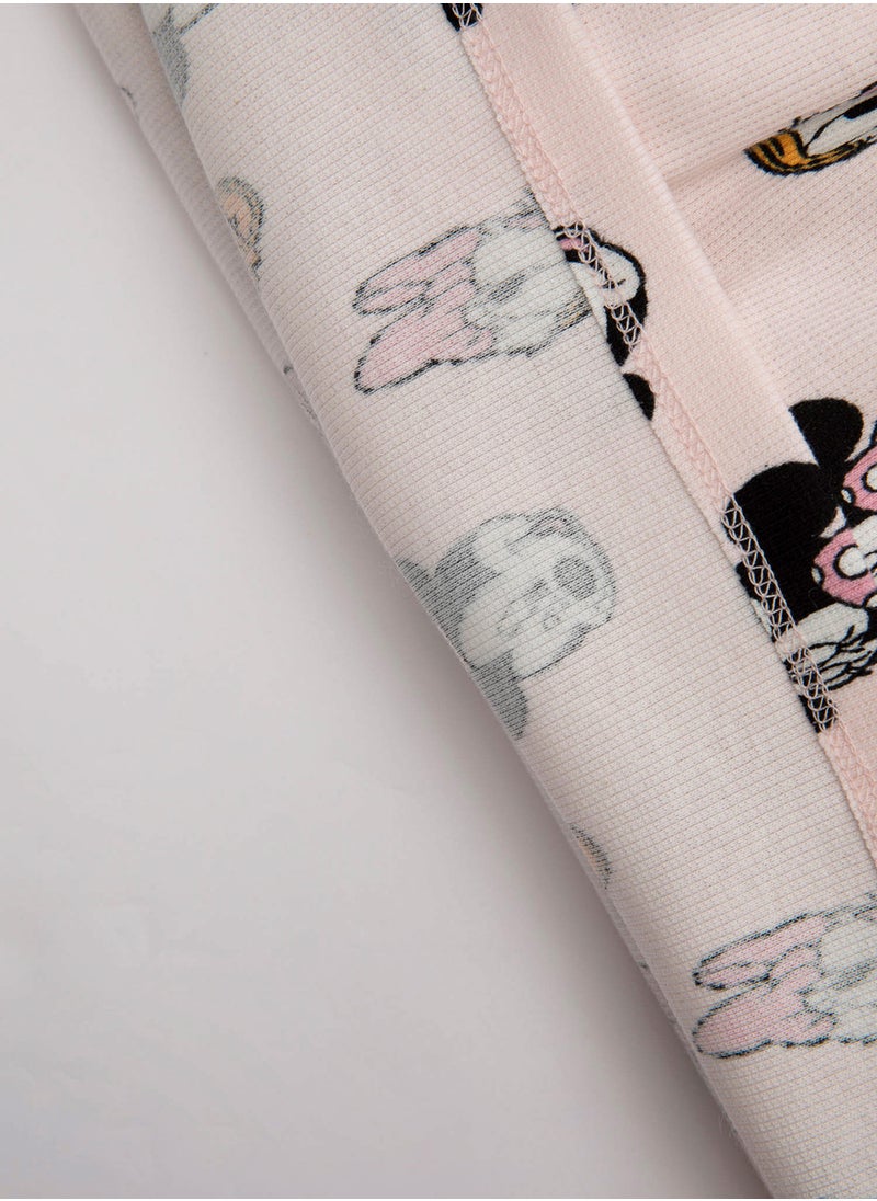 DeFacto Disney Mickey & Minnie Ribbed Short Sleeve Dress And Bloomers 2-Piece Set  - Image 4