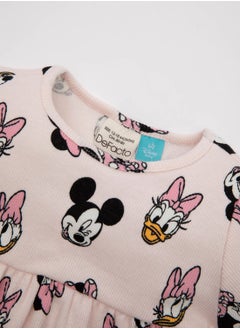 DeFacto Disney Mickey & Minnie Ribbed Short Sleeve Dress And Bloomers 2-Piece Set  - Image 3