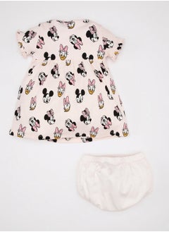 DeFacto Disney Mickey & Minnie Ribbed Short Sleeve Dress And Bloomers 2-Piece Set  - Image 2