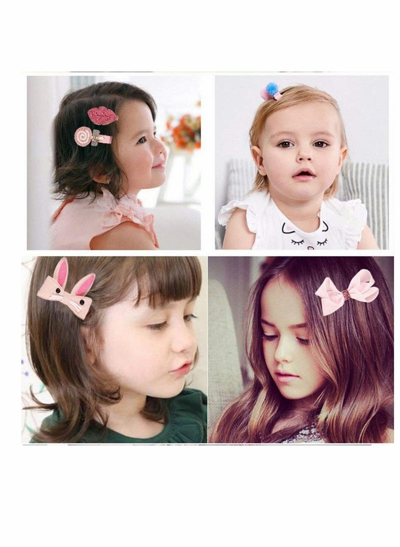 KASTWAVE Children Hair Clips Set, Little Girl Accessories Gift Set Hairpins Bows Ties Toddlers Barrettes Head Ornaments for Christmas Birthday Children's Day Gift, 18 Pcs - Image 3