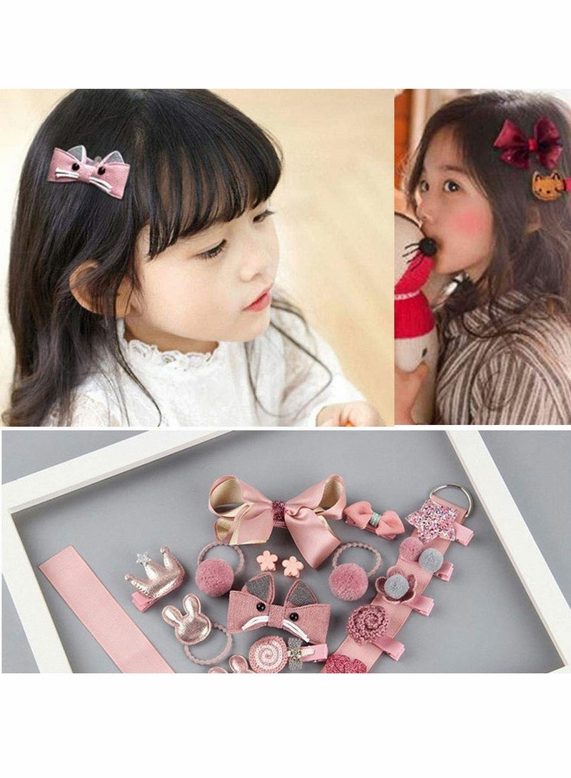 KASTWAVE Children Hair Clips Set, Little Girl Accessories Gift Set Hairpins Bows Ties Toddlers Barrettes Head Ornaments for Christmas Birthday Children's Day Gift, 18 Pcs - Image 2