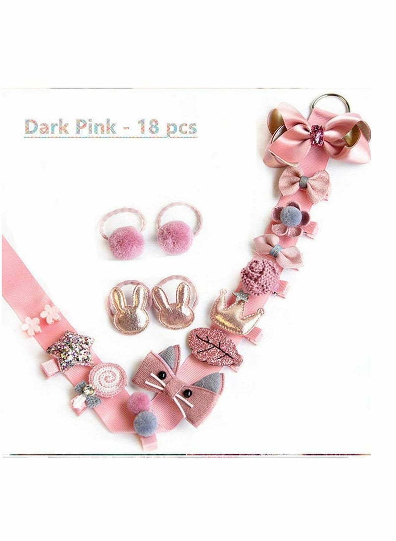 KASTWAVE Children Hair Clips Set, Little Girl Accessories Gift Set Hairpins Bows Ties Toddlers Barrettes Head Ornaments for Christmas Birthday Children's Day Gift, 18 Pcs - Image 5