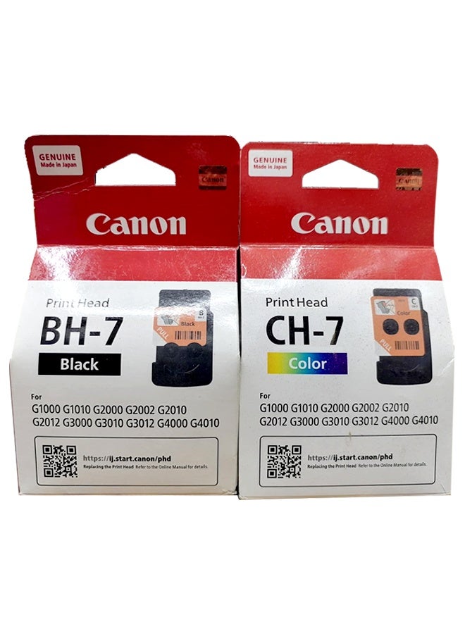 Canon Print head BH-7 CH-7 (Set Of 2) Canon For G1000 G1010 G2000 G2002 G2010 G2012 G3000 G3010 G3012 G4000. Black & Color - Image 1