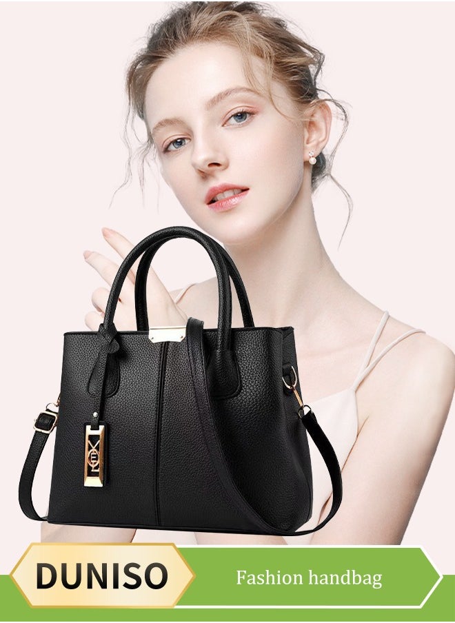 DUNISO Women's handbag, PU leather shoulder bag, large capacity crossbody bag，with detachable shoulder strap and top handle, suitable for shopping, work, dating, travel  - Image 1