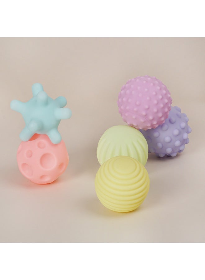 Loquat Baby Soft Rubber Hand Grab Ball Tactile Perception Training Ball Grasping Toy Touch Ball Massage Ball Chew Toy-Color:Bulk Single (diamond Warm Color) - Image 4