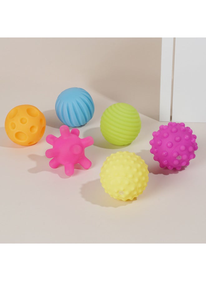 Loquat Baby Soft Rubber Hand Grab Ball Tactile Perception Training Ball Grasping Toy Touch Ball Massage Ball Chew Toy-Color:Bulk Single (diamond Warm Color) - Image 5