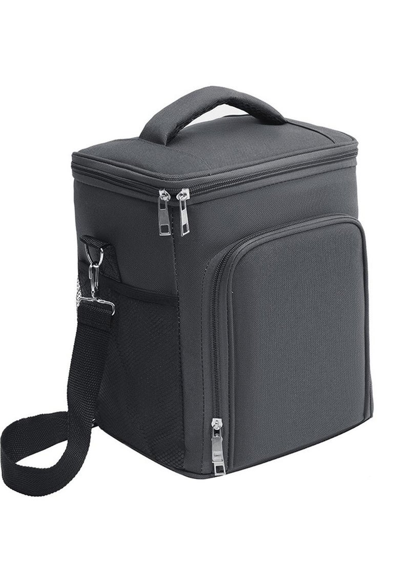 hssentials - Lunch Bag Cooler Bag Insulated 9L Spacious Food Bag Top+Front Space Shoulder Strap Quality Zippers Lunch Box Bag for Adult Men Women Office Lunch Bags for School Aesthetic Lunch Bag Grey - Image 1