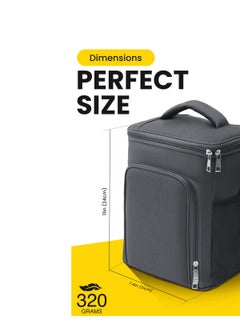 hssentials Lunch Bag Cooler Bag Insulated 9L Spacious Food Bag Top+Front Space Shoulder Strap Quality Zippers Lunch Box Bag for Adult Men Women Office Lunch Bags for School Aesthetic Lunch Bag Grey  - Image 5