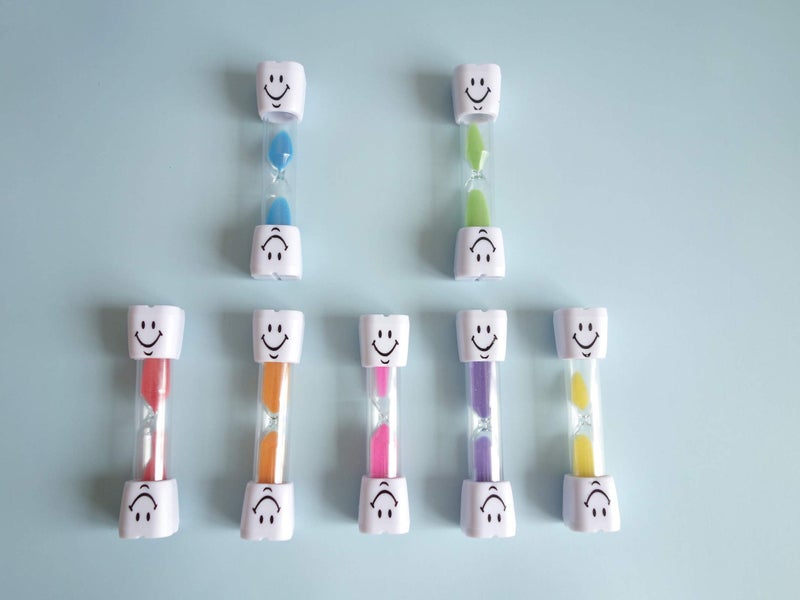 Transun Moo 7 Pack 2 Minutes Hourglass Brushing Teeth Timers Colorful Sand Timer for Kids Promote Dental Hygiene - Image 4