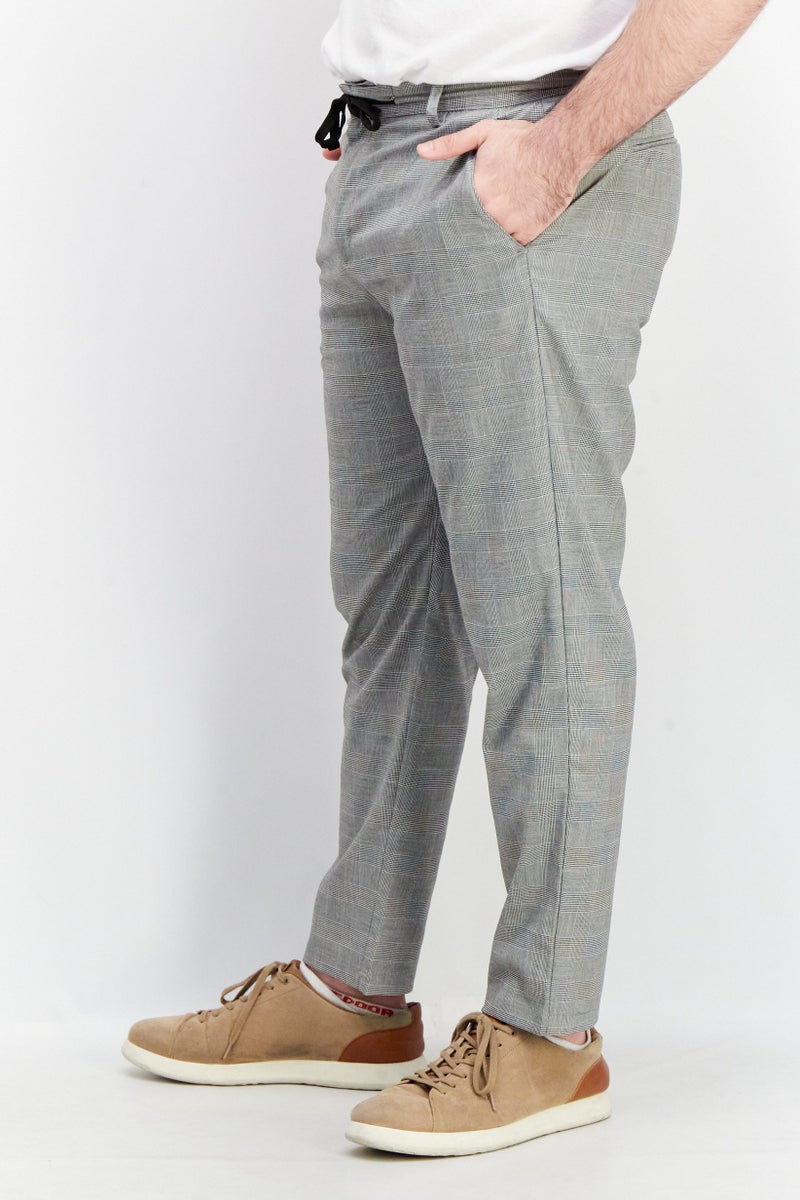 Celio Men Regular Fit Plaid Chino Pant, Grey/Black - Image 4