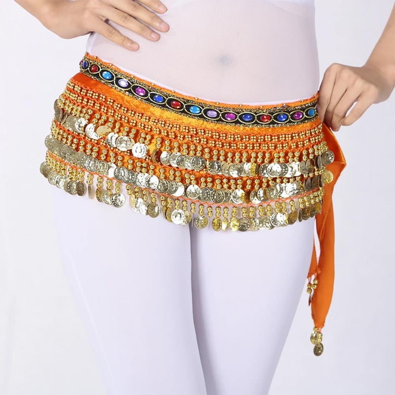 Fancydresswale Belly Dance Hip Scarf Waist Belt with Gold Coins for Women and Girls - Image 4