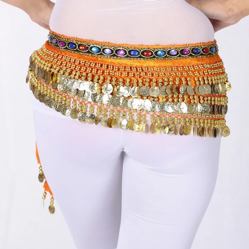 Fancydresswale Belly Dance Hip Scarf Waist Belt with Gold Coins for Women and Girls - Image 5