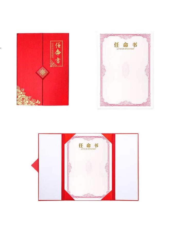 Befon A4 Appointment Letter Cover, Appointment Certificate Holder, Commission Document, Student Appointment Certificate, Award Certificate Holder, Protective Cover With 2 Inner Certificate Pages, 1389 - Image 1