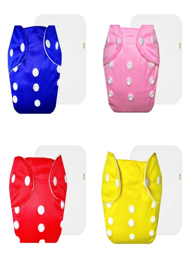 Dumbledo Lite Cloth Diaper with Cotton Insert (Pack of 4) | Hypoallergenic | Breathable | Quick Dry | Ideal for Toddlers | 3 Months - 2 Years | Unisex Baby - Image 1