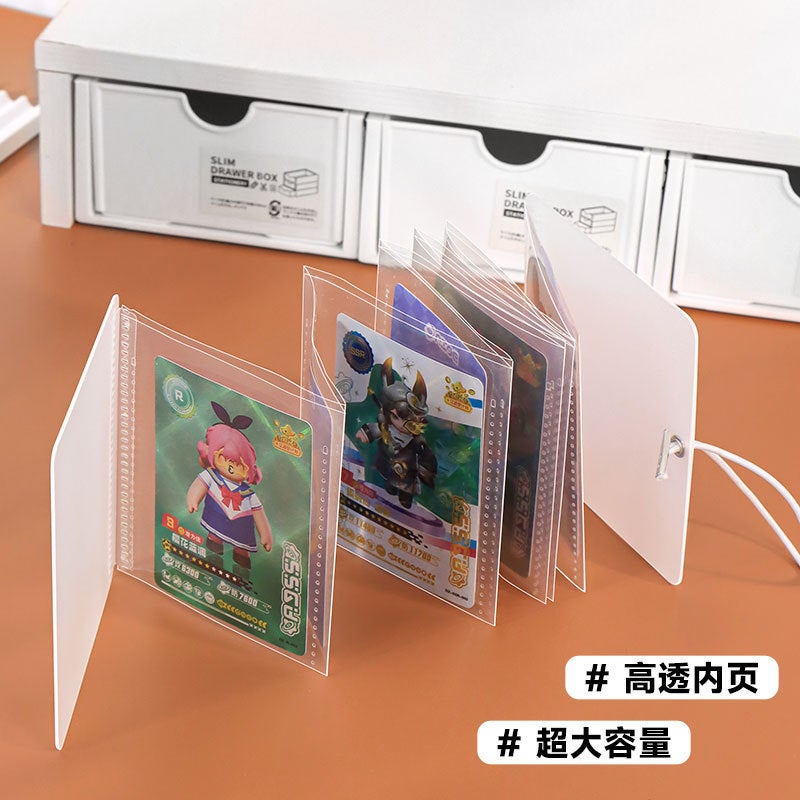 Small Red PP Photo Album – Telescopic Folding Card Storage Book with 10 Pages - Image 4
