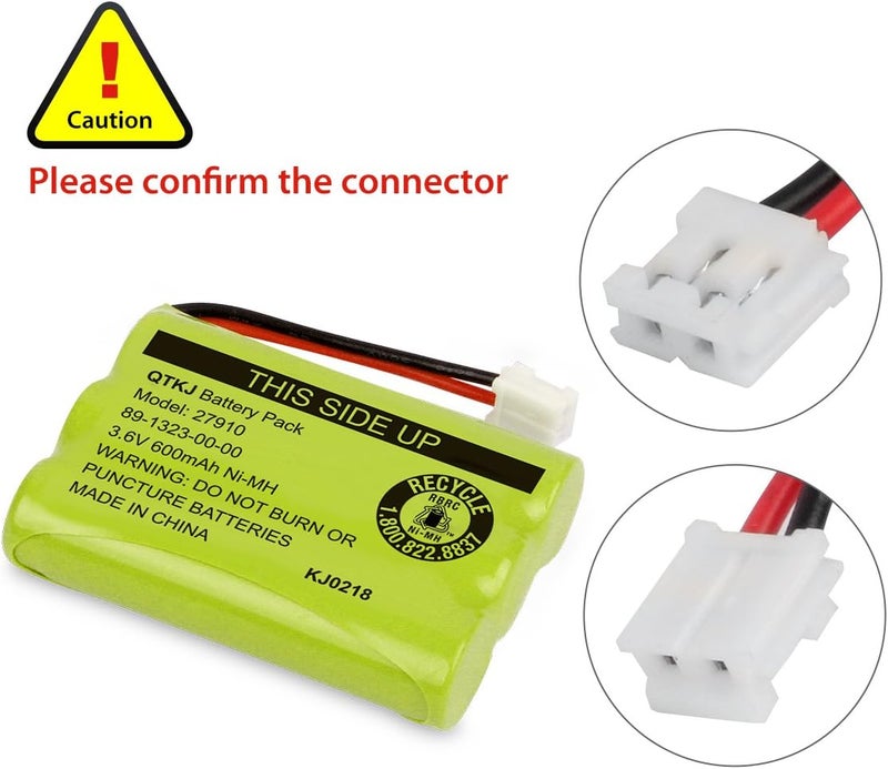 QTKJ Cordless Phone Battery for Motorola SD-7501 MD7161 AT&T 27910 89-1323-00-00 E1112 E2801 TL72108 Vtech I6725 RadioShack 23-959 (4-Pack) - Image 4