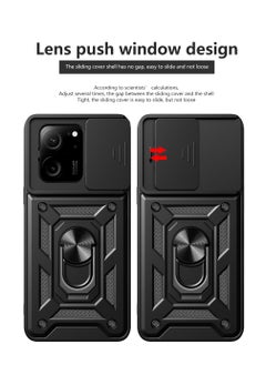 Case for Xiaomi 13T / Xiaomi 13T Pro, Armor Dual-Layer Cover with Flexible Soft Silicone & Hard PC, 360° Rotating Ring, Protective Lens Slider & Magnetic Car Mount Compatibility,Black - pzsku/Z00953038B94995723313Z/45/_/1698756692/0b00b5ed-e193-4702-ad3a-fb00fbd9d037