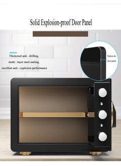 Cool Baby Safe Box with Biometric Fingerprint Lock A4 Document Size Safety Deposit Box for Home Office Shop (25 * 35 * 25) Brown  - Image 3