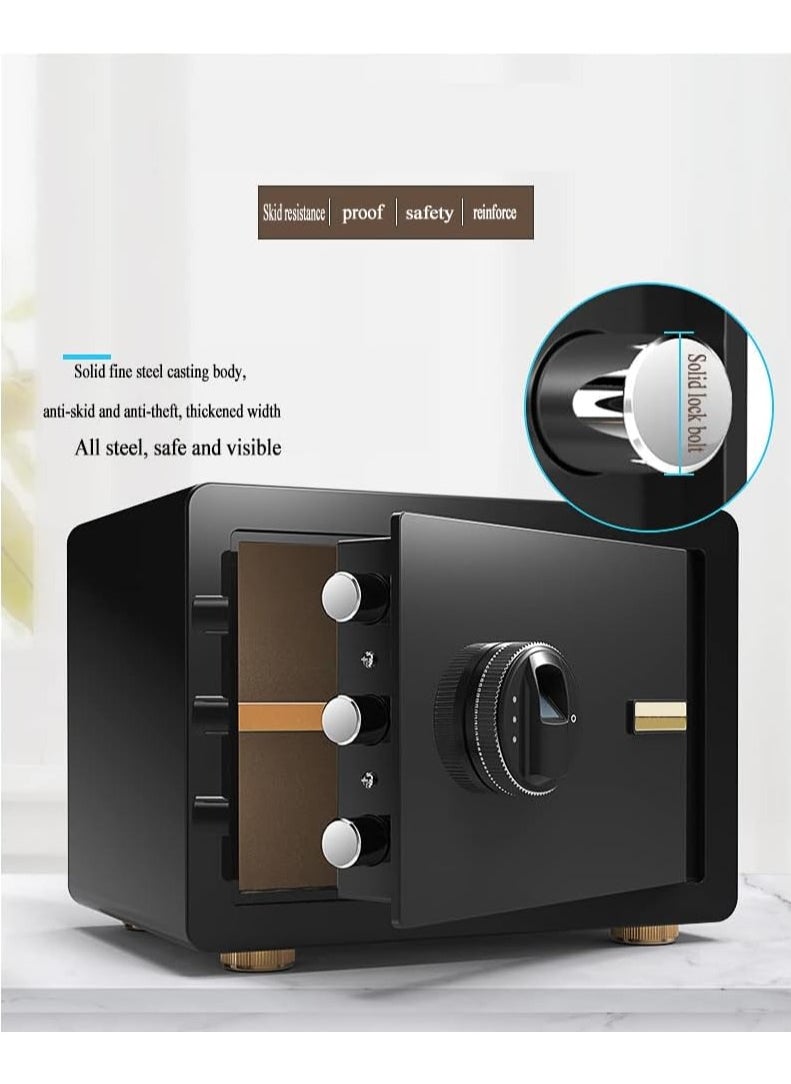 Cool Baby Safe Box with Biometric Fingerprint Lock A4 Document Size Safety Deposit Box for Home Office Shop (25 * 35 * 25) Brown  - Image 4