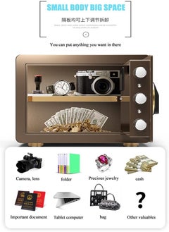Cool Baby Safe Box with Biometric Fingerprint Lock A4 Document Size Safety Deposit Box for Home Office Shop (25 * 35 * 25) Brown  - Image 2