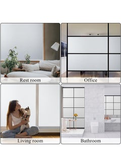 Hihonor Window Film,Privacy Film Frosted Decorative No Glue Self Static Cling Anti UV Removable for Home Living Room Bedroom Bathroom Kitchen Office (45x300cm)  - Image 5