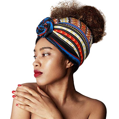 WILLBOND 6 Pcs African Headbands for Women Knotted Wide Non Slip Yoga Stretchy Turban Hair Scarfs Boho Print Headwrap Hair Accessories for Women Yoga Running Sports Workout - Image 5