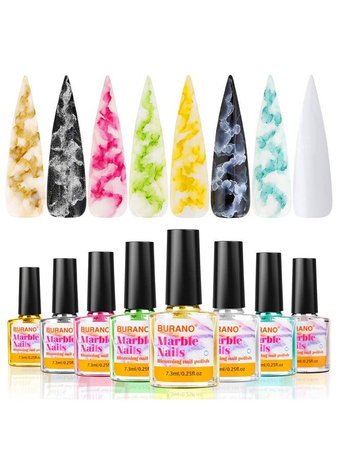 BURANO Marble Nail Gel Polish Fall Winer Blooming Gel Nail Polish Mable Nails Marble Effect For Nails Art Nail Polish 8 Colors Set (Marble03) - Image 1