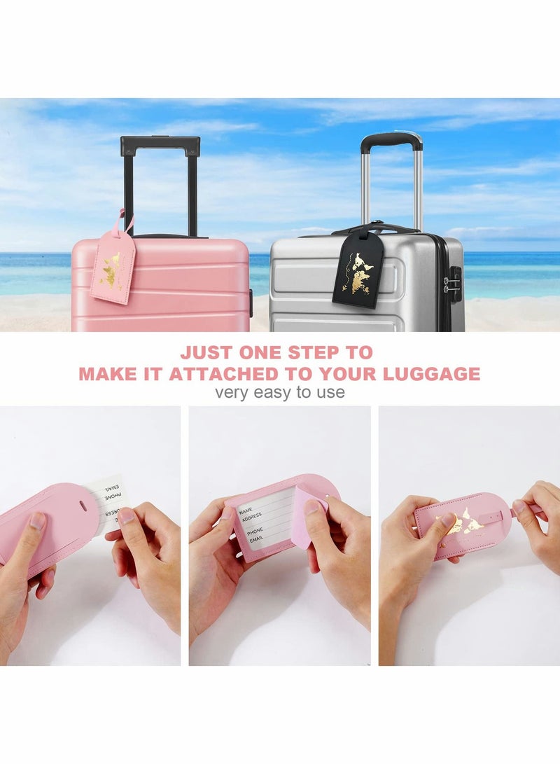 SYOSI Luggage Tags, 2 Pcs Airplane Passport Covers and 2 Pcs Luggages, Holder Travel Suitcase Tag Case Organizer, Bag Labels - Image 5