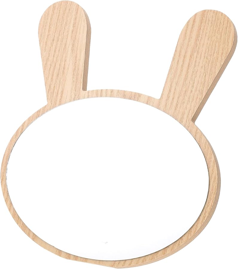 Brown Cartoon Makeup Mirror Elegant Desktop Vanity Decor Wooden Design Home Travel Use - Image 1