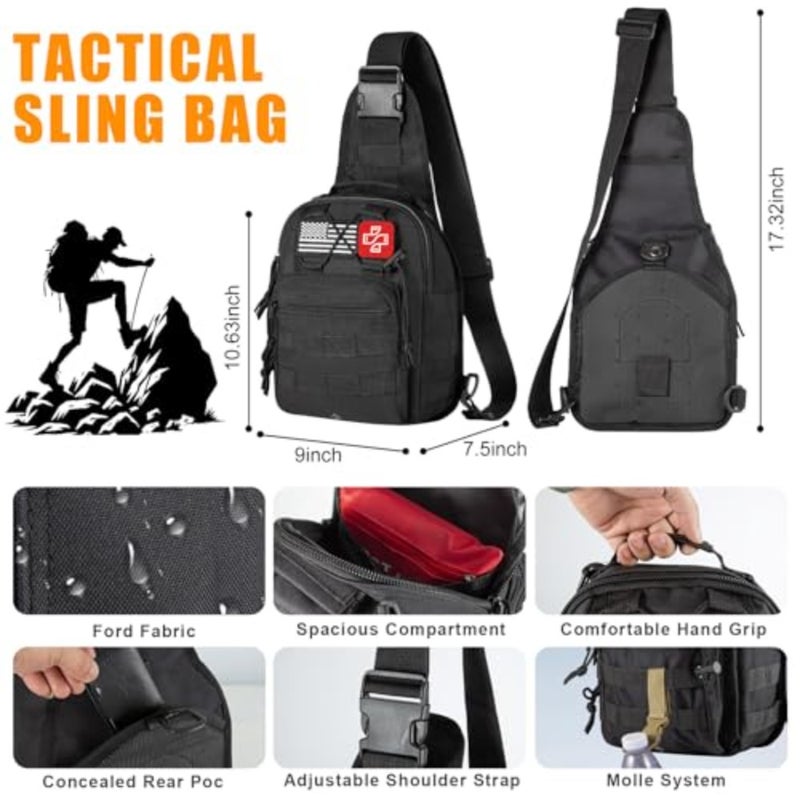 Survival Kit, 360 Pcs Bug Out Bag with First Aid Kit.Camping Axe, Survival Shovel, Tools Ideal for Camping, Hiking - Image 2