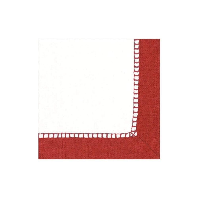 Caspari Entertaining with Caspari Linen Cocktail Napkin, Red, Pack of 20,7655C - Image 2