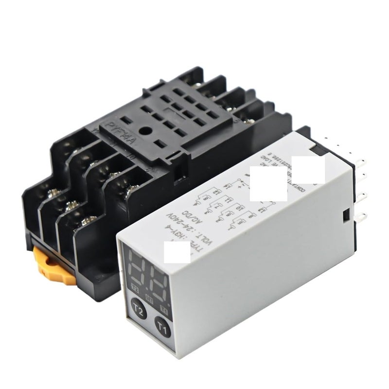 MG2T 4E2 مؤقت زمني رقمي AC 220V 24V تحكم دوري مؤخر من 0.1 ثانية إلى 990 ساعة تأخير عند التشغيل - Image 1