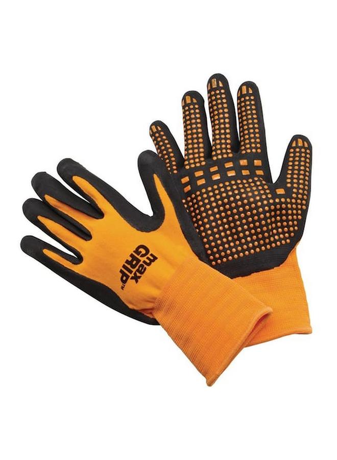 Midwest Max Grip Nitrile Dot Gardening Gloves Orange - Image 3