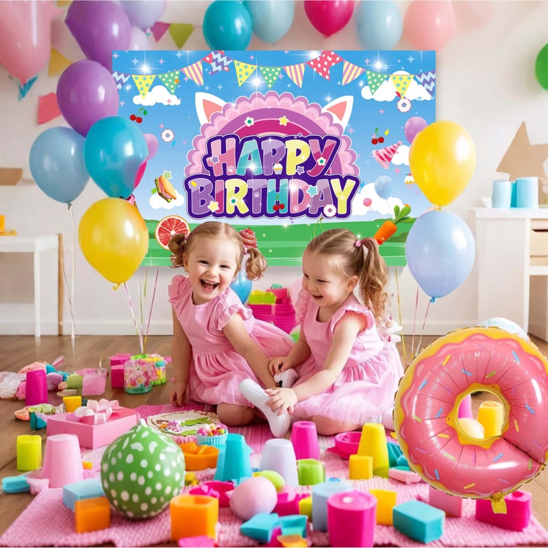 jenmir Doll House Birthday Decorations For Girls,Colorful Balloons Arch Kit,Happy Birthday Banner,Foil Balloon,Party Supplies - Image 4