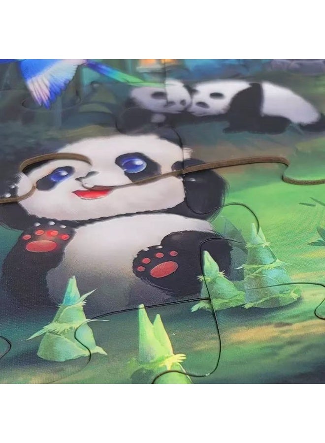 مجموعة أحجيات ورقية على شكل حيوان الباندا، مكونة من 36 قطعة، مناسبة للأطفال من سن 3 إلى 6 سنوات - ألعاب تعليمية مستوحاة من القصص الخيالية، ألغاز تعليمية لمرحلة ما قبل المدرسة للأطفال الصغار والأطفال - Image 3