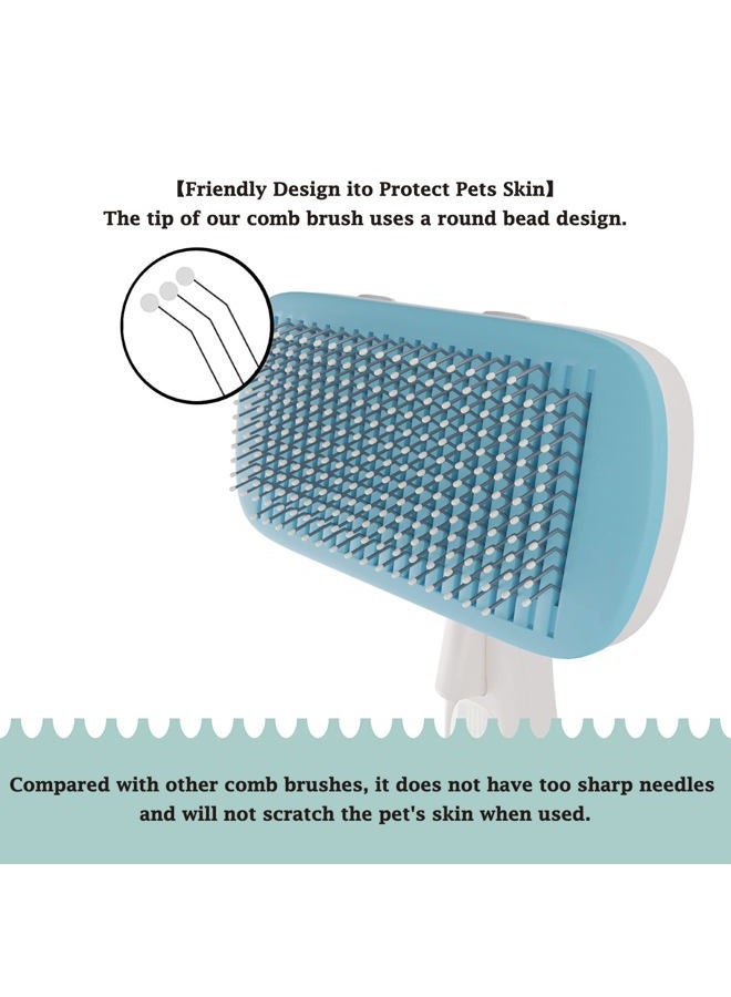 Gavpepy Dog Brush - Self Cleaning Dog and Cat Hair Brush, Efficient Shedding Grooming Tool for Long and Short Haired Dogs & Indoor Cats, Deshedding Comb (Blue) - Image 3