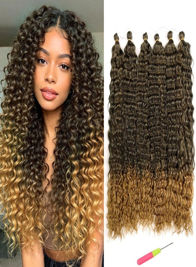 MAYSA Ocean Wave Crochet Hair Extensions Deep Wave Crochet Hair for Women 30inch 6Packs Synthetic Ombre Crochet Hair Curly #1BT27 - Image 1