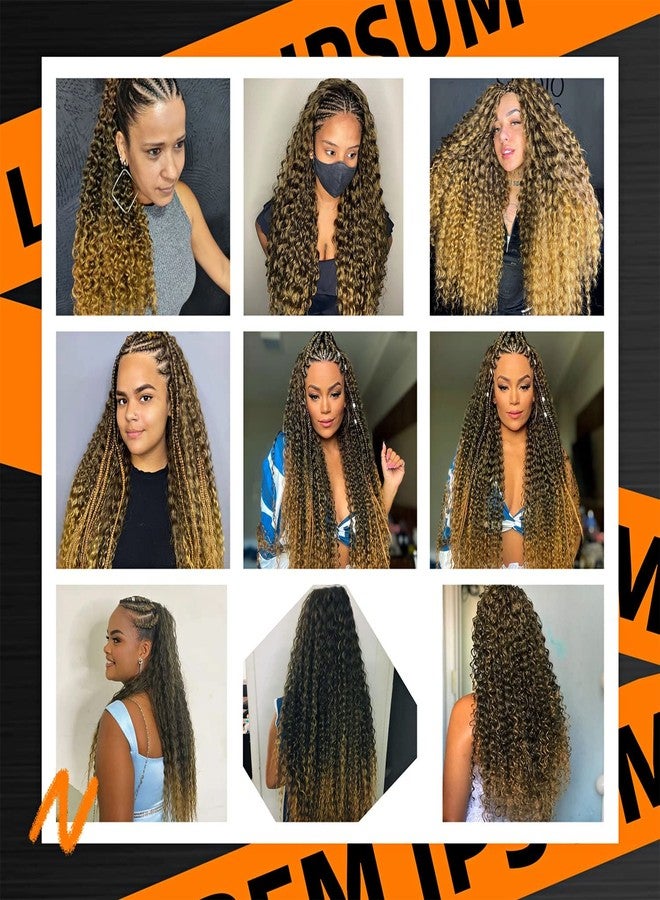 MAYSA Ocean Wave Crochet Hair Extensions Deep Wave Crochet Hair for Women 30inch 6Packs Synthetic Ombre Crochet Hair Curly #1BT27 - Image 4