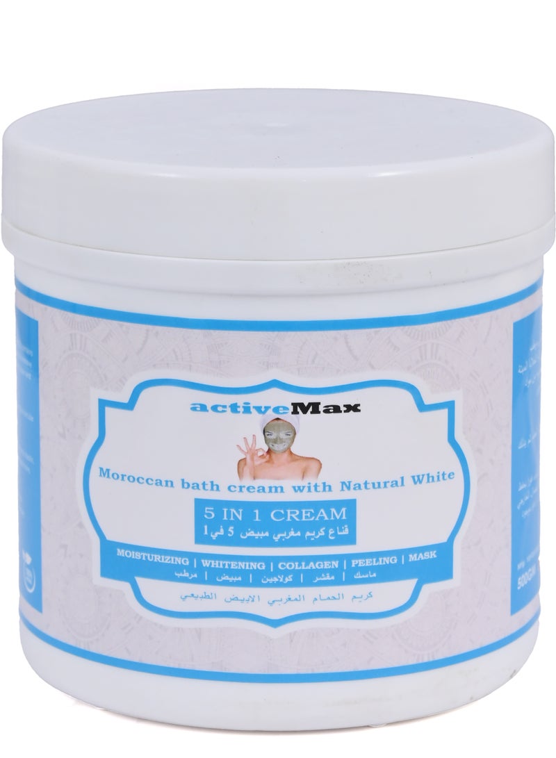 Moroccan Whitening and Peeling Bath Cream 5 in 1 Natural White 500 gr