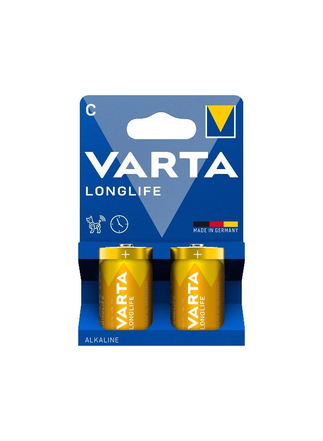 VARTA LONGLIFE C  BLI 2 | Alkaline Energy System | 10 years power in storage guaranteed | High Performance Battery Made in Germany - Image 1
