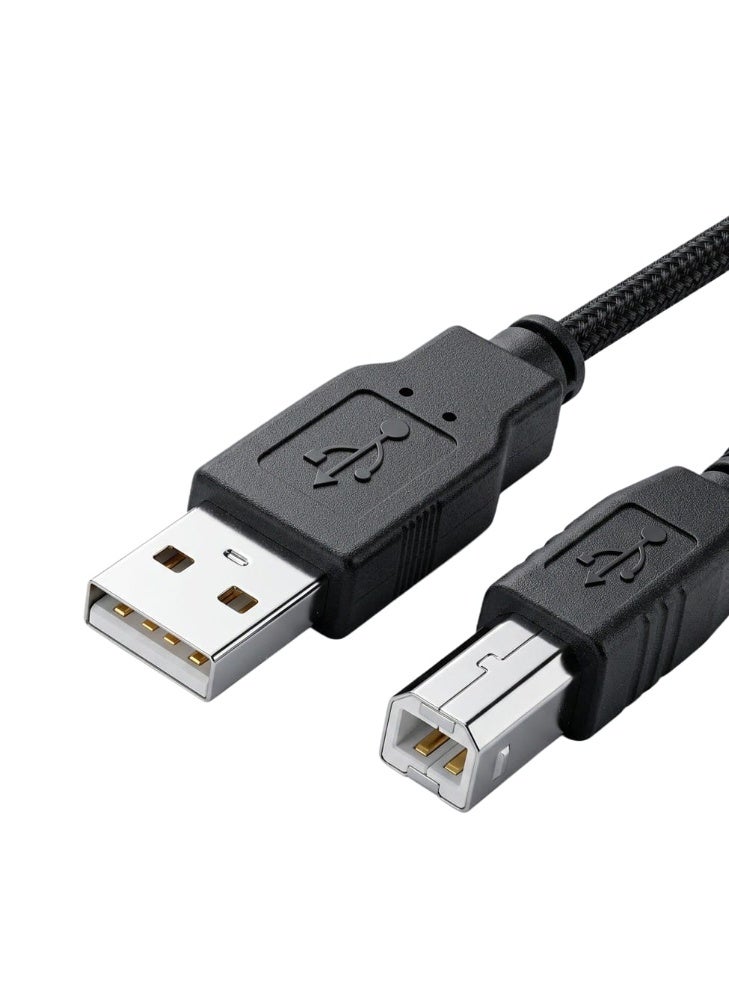 SAROS High-Speed 1.5 meter USB Printer Cable, USB 2.0 Type A to B Male Scanner Cord, Compatible with HP, Canon, Epson, Dell Printers & Digital Piano | Black - Image 1