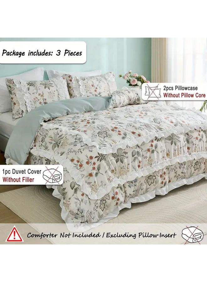 غطاء لحاف مقاس كينغ 80 جرام بوليستر قاعدة بياء مع طباعة نباتات متعددة الألوان - Image 3