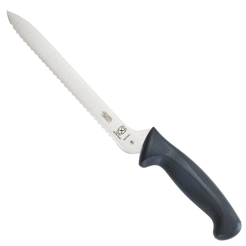 Mercer Culinary M22408 Millennia Black Handle, 8-Inch Offset Wavy Edge, Bread Knife - Image 1