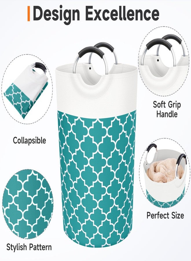 Fabspace Large Laundry Basket Laundry Hamper Bag Washing Bin Clothes Bag Collapsible Tall With Handles Waterproof Travel Bathroom College Essentials Storage For College Dorm, Family (Green)82L - Image 3