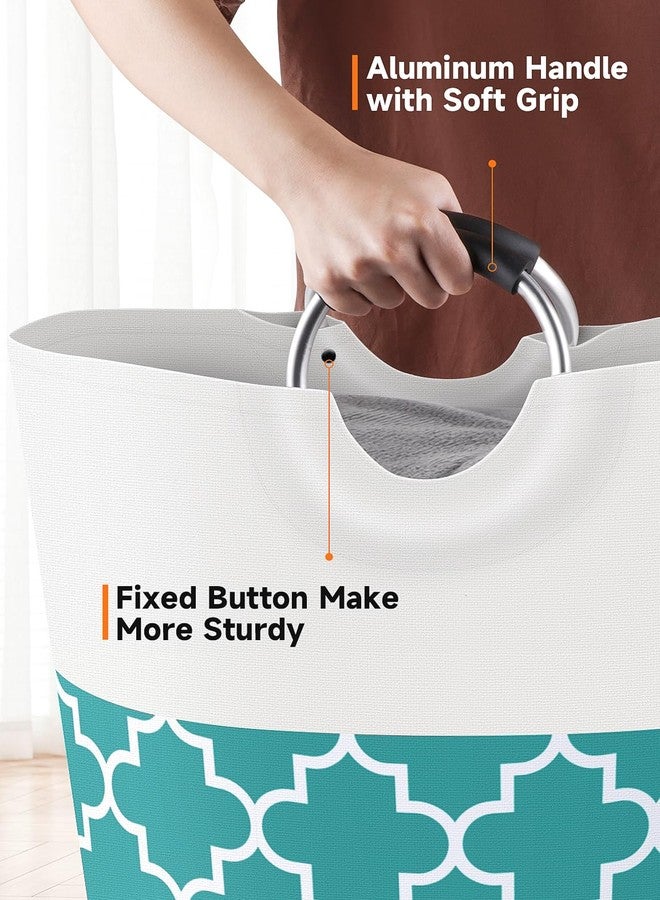 Fabspace Large Laundry Basket Laundry Hamper Bag Washing Bin Clothes Bag Collapsible Tall With Handles Waterproof Travel Bathroom College Essentials Storage For College Dorm, Family (Green)82L - Image 4
