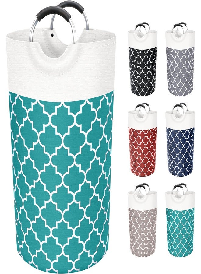Fabspace Large Laundry Basket Laundry Hamper Bag Washing Bin Clothes Bag Collapsible Tall With Handles Waterproof Travel Bathroom College Essentials Storage For College Dorm, Family (Green)82L - Image 1