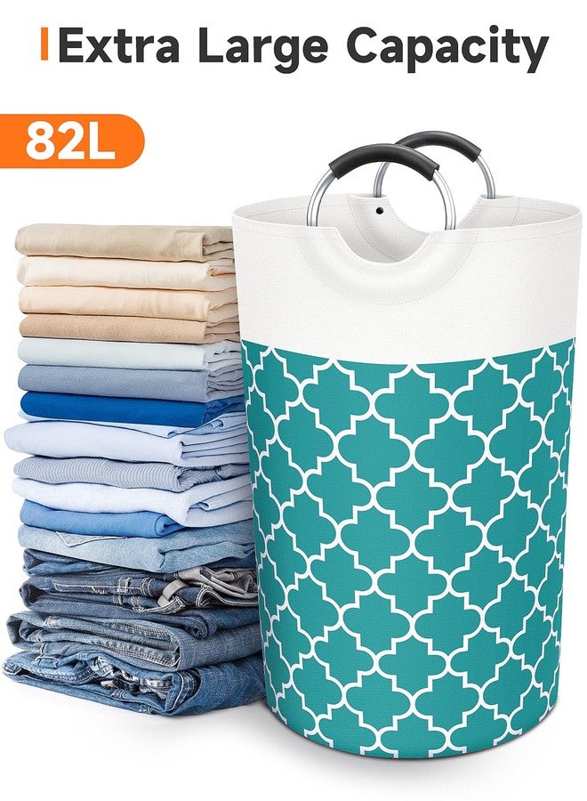 Fabspace Large Laundry Basket Laundry Hamper Bag Washing Bin Clothes Bag Collapsible Tall With Handles Waterproof Travel Bathroom College Essentials Storage For College Dorm, Family (Green)82L - Image 5