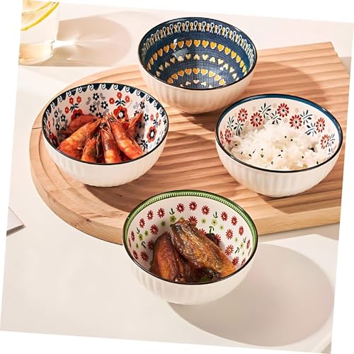 ONICORN Premium Ceramic Bowls Set of 4 for Kitchen & Dining | Microwave Safe Serving Bowls for Soup, Snacks, Salad, Ice Cream, Noodles & Cereal | Dishwasher Safe Multicolor Bowls - Image 4