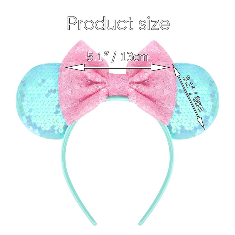 DRESHOW Mouse Ears Bow Headbands Glitter Party Decoration Cosplay Costume for Women - Image 5