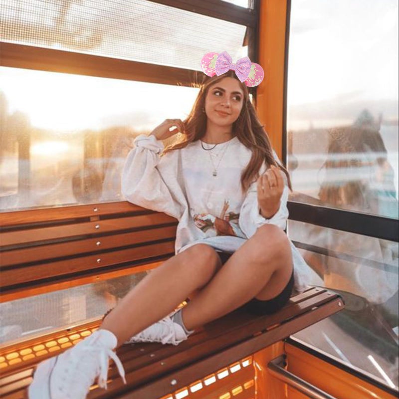 DRESHOW Mouse Ears Bow Headbands Glitter Party Decoration Cosplay Costume for Women - Image 2
